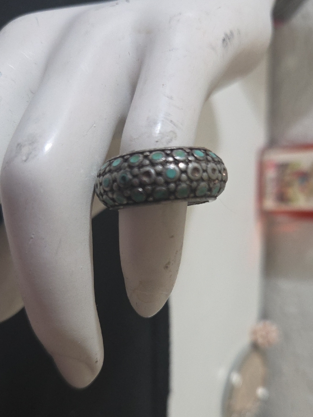 Lucky Brand Silver-Tone Ring with Turquoise Accents